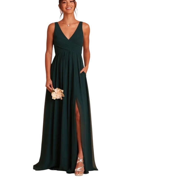 Birdy Grey NEW Laurie Empire Dress in Chiffon Emerald - Picture 2 of 9